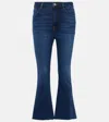 Frame High-rise Cropped Bootcut Jeans In Blue