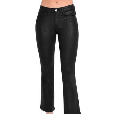 Frame Le Crop Mini Boot Pant In Houndstooth Shine In Black