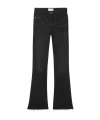Frame Le Crop Mini Boot Raw Fray Jeans In Black