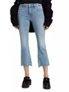 Frame Le Crop Mini Boot Step Fray Jeans In Colorado In Blue