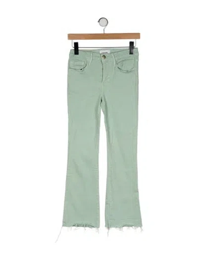 Pre-owned Frame Le Crop Mini Boot Straight Leg Pants In Green