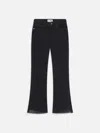 Frame Le Crop Mini Boot Stagger Raw Hem Crop Bootcut Jeans In Black