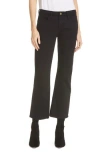 Frame Le Crop Mid-rise Bootcut Corduroy Jeans In Film Noir