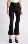 Frame Le Crop Mini Bootcut Suede Pants In Black Multi