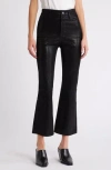 Frame Le Crop Mini Boot Leather Pants In Multi