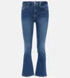 Frame Le Cropped High Rise Mini Bootcut Jeans In Porter In Blue