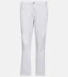 Frame Le Crop Mini Striped Mid-rise Bootcut Jeans In White