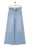 Frame Palazzo Crop Cutoff Jeans In Blue Springs