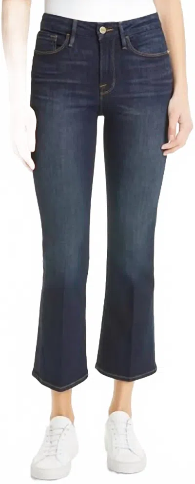 Frame Le Cropped Mini Boot Cut Jeans In Filbert In Blue
