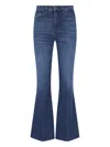 Frame Le Easy Flare Raw Fray Jeans In Blue