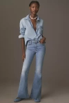 Frame Le High Flare Cotton-blend Jeans In Blue