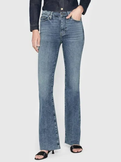 Frame Le Easy Flare Jeans In Rowley In Blue
