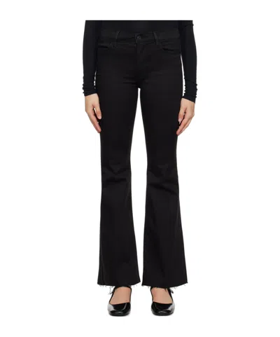 Frame Le Easy Flare Logo Denim Pants In Black