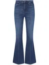 Frame Le Easy Flare Raw Fray Jeans In Blue