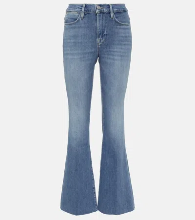 FRAME LE EASY FLARE RAW FRAY FLARED JEANS