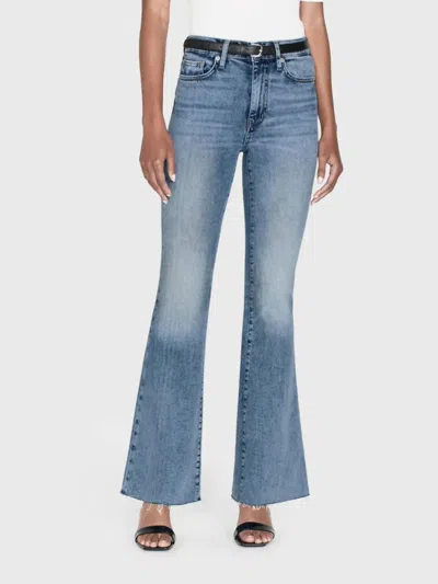 Frame Le Easy Flare Raw Fray Jean In Whimsy In Multi