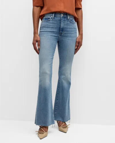 Frame Le Easy Flare Raw Fray Jeans In Whimsy
