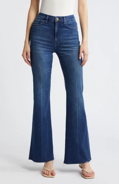 Frame Le Easy Flare Raw Hem Jeans In Calvin