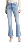 Frame Le Easy Flare Raw Hem Jeans In Whimsy In Blue