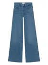 Frame Le Easy Flare Raw Jeans In Blue
