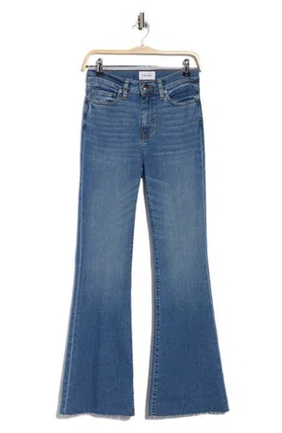 Frame Le Easy Fray Hem Flare Jeans In Bixby