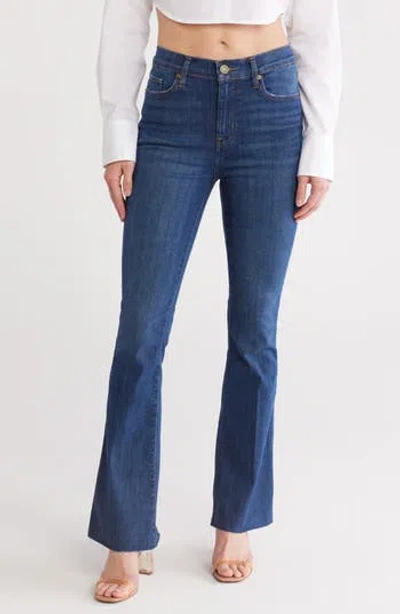 Frame Le Easy High Waist Raw Hem Flare Jeans