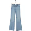 Frame Le Easy Raw Hem Flare Leg Jeans In Blue Springs