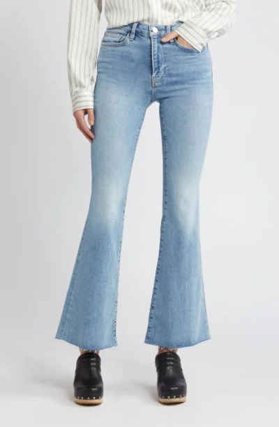 FRAME LE EASY RAW HEM MID RISE FLARE JEANS