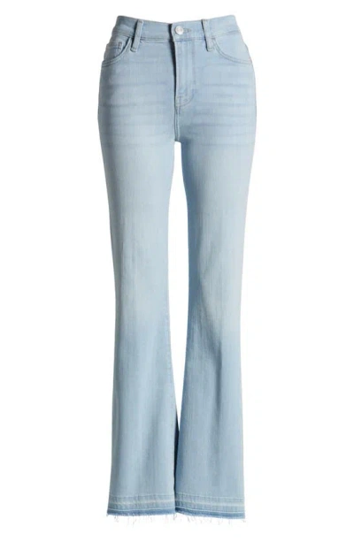 Frame Le Easy Released Fray Hem Flare Jeans In Clarity