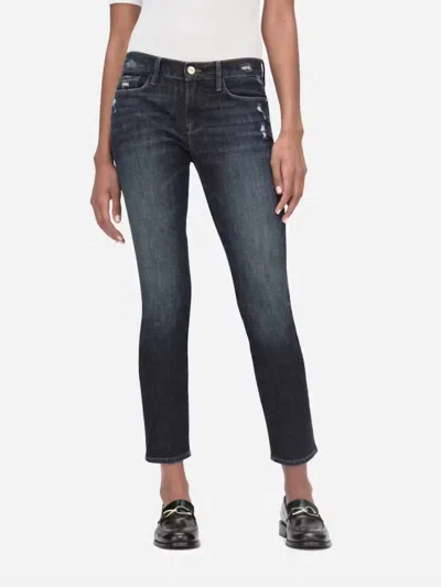 Frame Le Garcon Crop Jeans In Covant In Blue