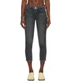 Frame Le Garcon Crop Jeans In Laird Lair In Gray