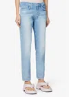 Frame Le Garcon Ankle Slim Boyfriend Jeans In Blue