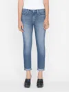 Frame Le Garcon Rolled Raw After Jeans In Deepwater