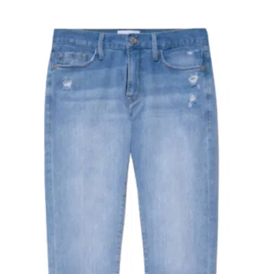 Frame Le Garcon Rolled Raw After Jeans In Blue