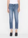 Frame Le Garcon Rolled Raw After Jeans In Deepwater In Multi