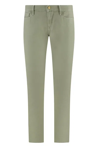Frame Le Garcon Straight-leg Trousers In Green