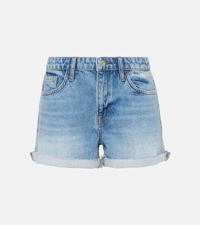 Frame Le Grand Garçon High-rise Denim Shorts In Divine