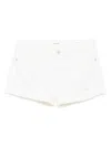 Frame Le Grand Garcon Frayed Denim Shorts In White