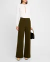 Frame Le Hardy High Waist Wide Leg Pants In Rich Military