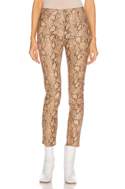 Frame Le Hi Skinny Coated Jeans In Python In Brown