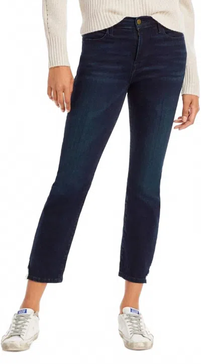 Frame Le High Denim High Rise Straight Leg Jeans In Navy In Blue