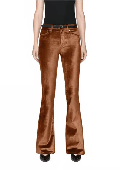 Frame Le High Flare Jean In Bronze Velvet In Brown