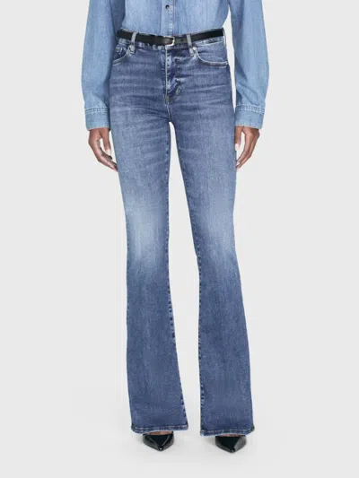 Frame Le High Flare Jean In Mermaid In Blue