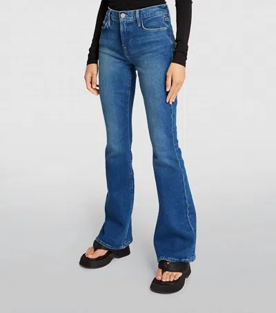Frame Le High Flare Jeans In Sidecar In Blue