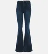 Frame Trapunto High-rise Flared Jeans In Blue