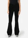 Frame Le Pixie Cropped High-rise Flared Jeans In Black