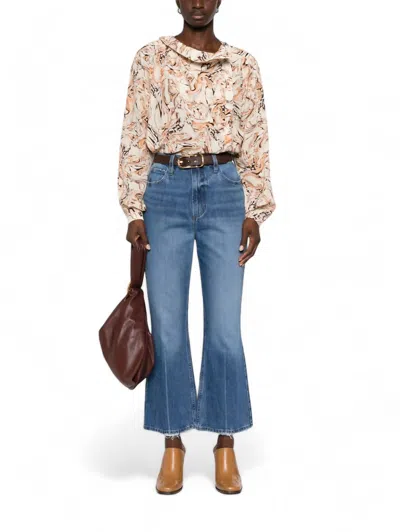 Frame Le High 'n' Tight Crop Mini Boot Jean In Del Amo Grind In Multi