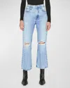 Frame Le High N Tight Crop Mini Bootcut Jeans In Blue
