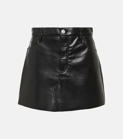 Frame Recycled Leather Le High 'n' Tight Skirt Noir