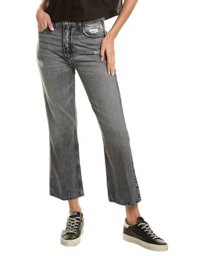 Frame Le High N' Tight Mini Bootcut Crop Jeans In Kallin Rips In Grey